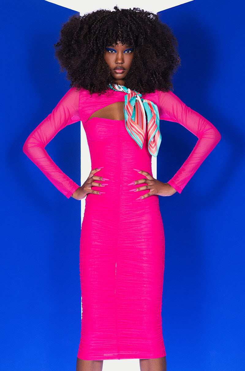 HOT GIRL RUCHED MIDI DRESS view 0