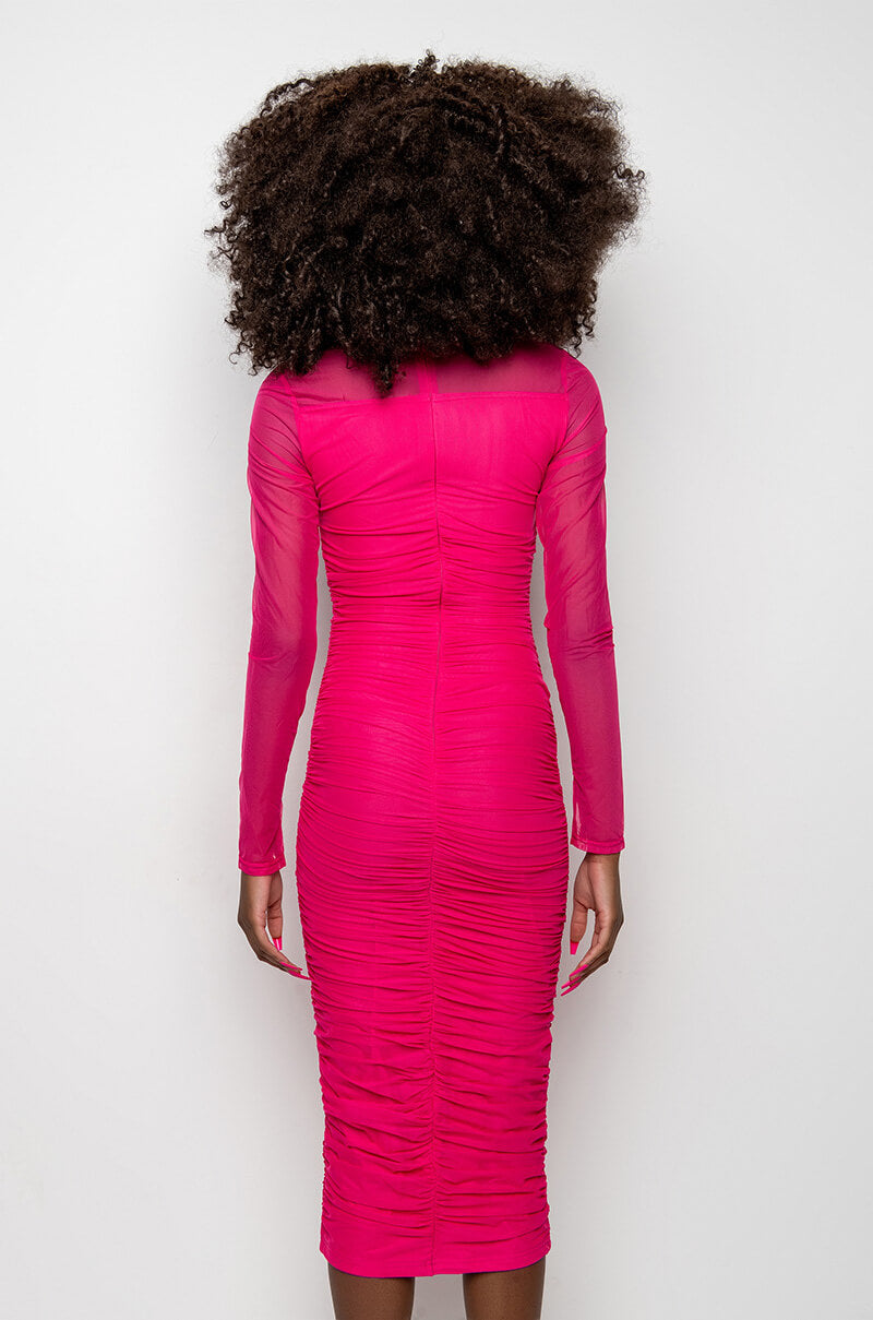 HOT GIRL RUCHED MIDI DRESS AKIRA HOT GIRL RUCHED MIDI DRESS AKIRA