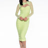 Front View Hot Girl Ruched Midi Dress