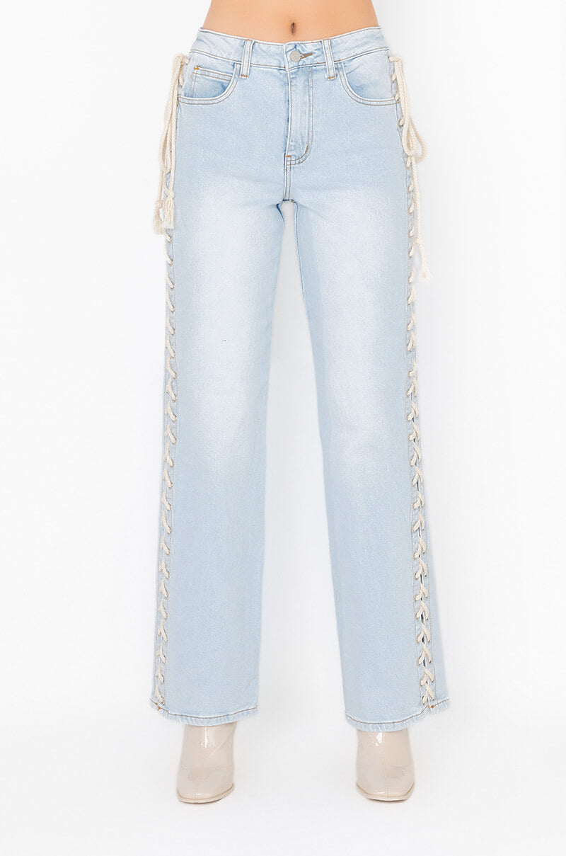 HOT-GIRL SHIT LACE UP RELAXED JEANS view 0