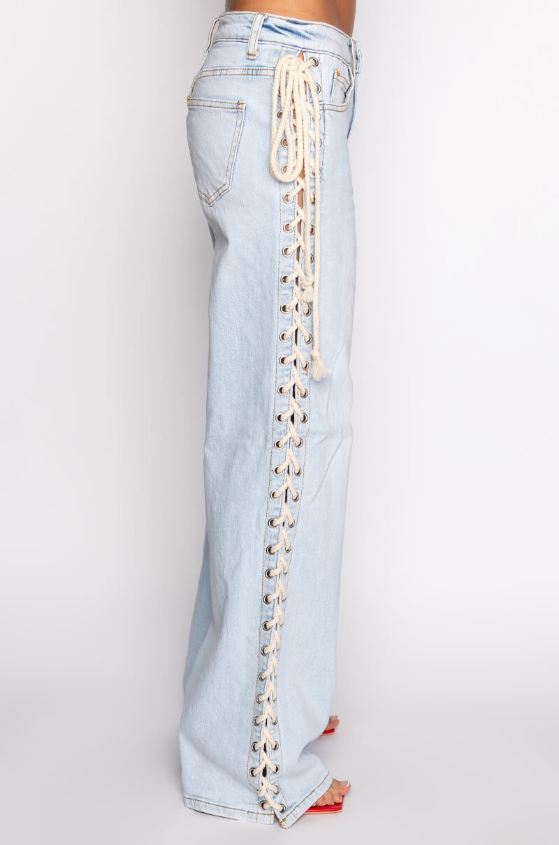 Detail View Hot-girl Shit Lace Up Relaxed Jeans