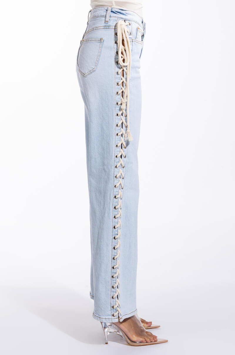 Detail View Hot-girl Shit Lace Up Relaxed Jeans