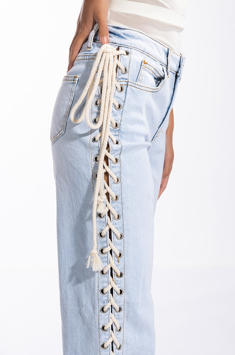 Extra View Hot-girl Shit Lace Up Relaxed Jeans