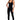 Front View Hot Girl Walk Sleeveless Catsuit In Black