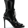 Front View Hot Stuff Stiletto Sock Bootie In Black