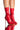 Side View Hot Stuff Stiletto Sock Bootie In Red