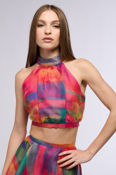 Akira Hot Toddy Halter Top and Maxi Skirt Two Piece Set