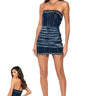 Front View Hows The View Strapless Denim Mini Dress