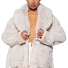 Front View Hug Tight Faux Fur Jacket