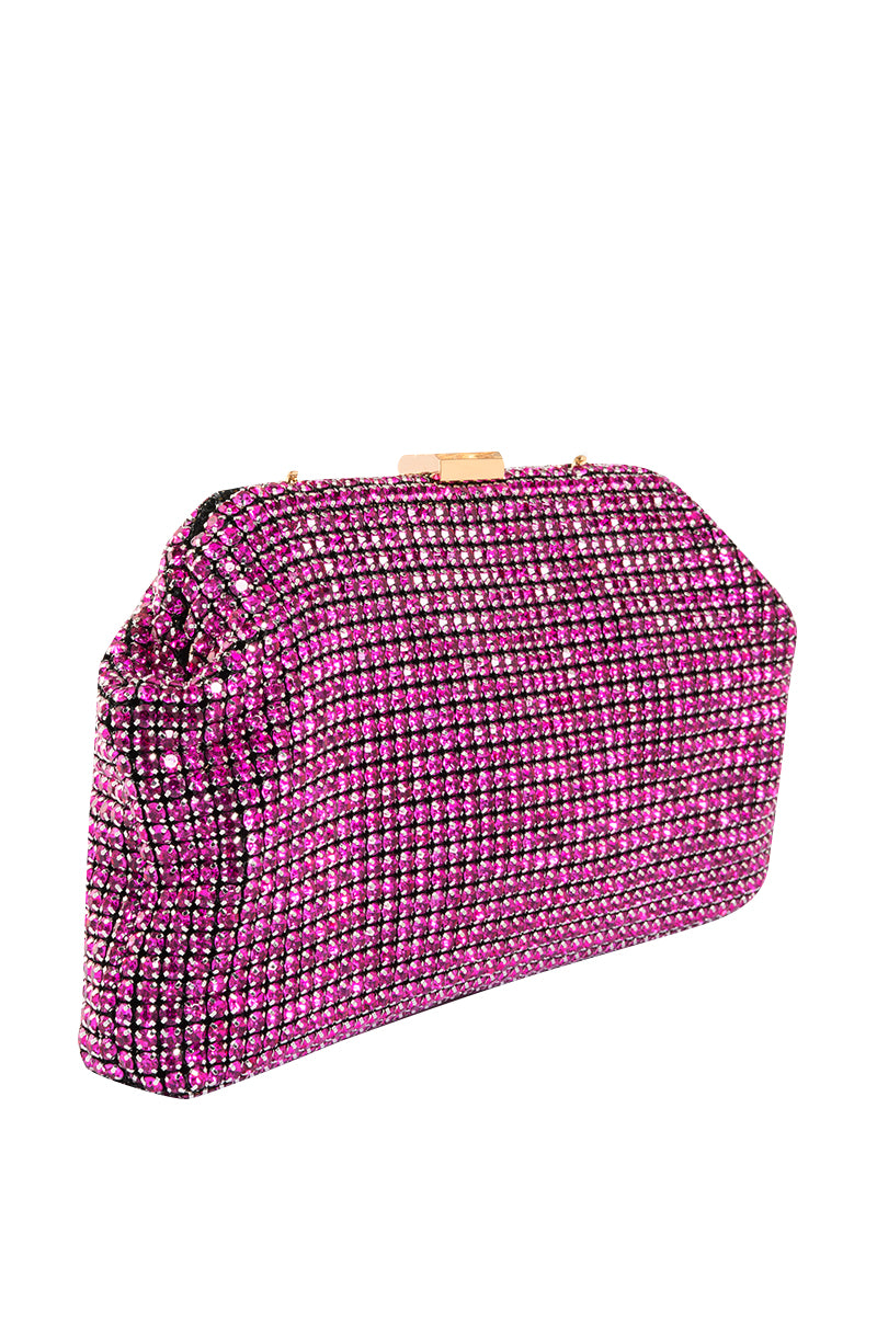 Detail View Huntress Embellished Clutch In Fuchsia