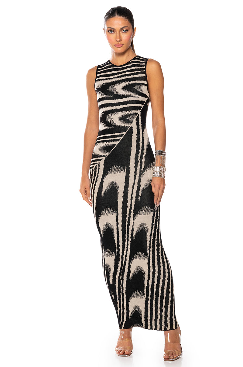 Front View Hurricane Maxi Bodycon Dress