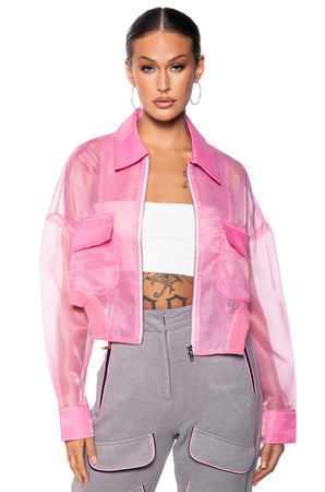 HYDE MESH BOMBR JACKET IN PINK – AKIRA