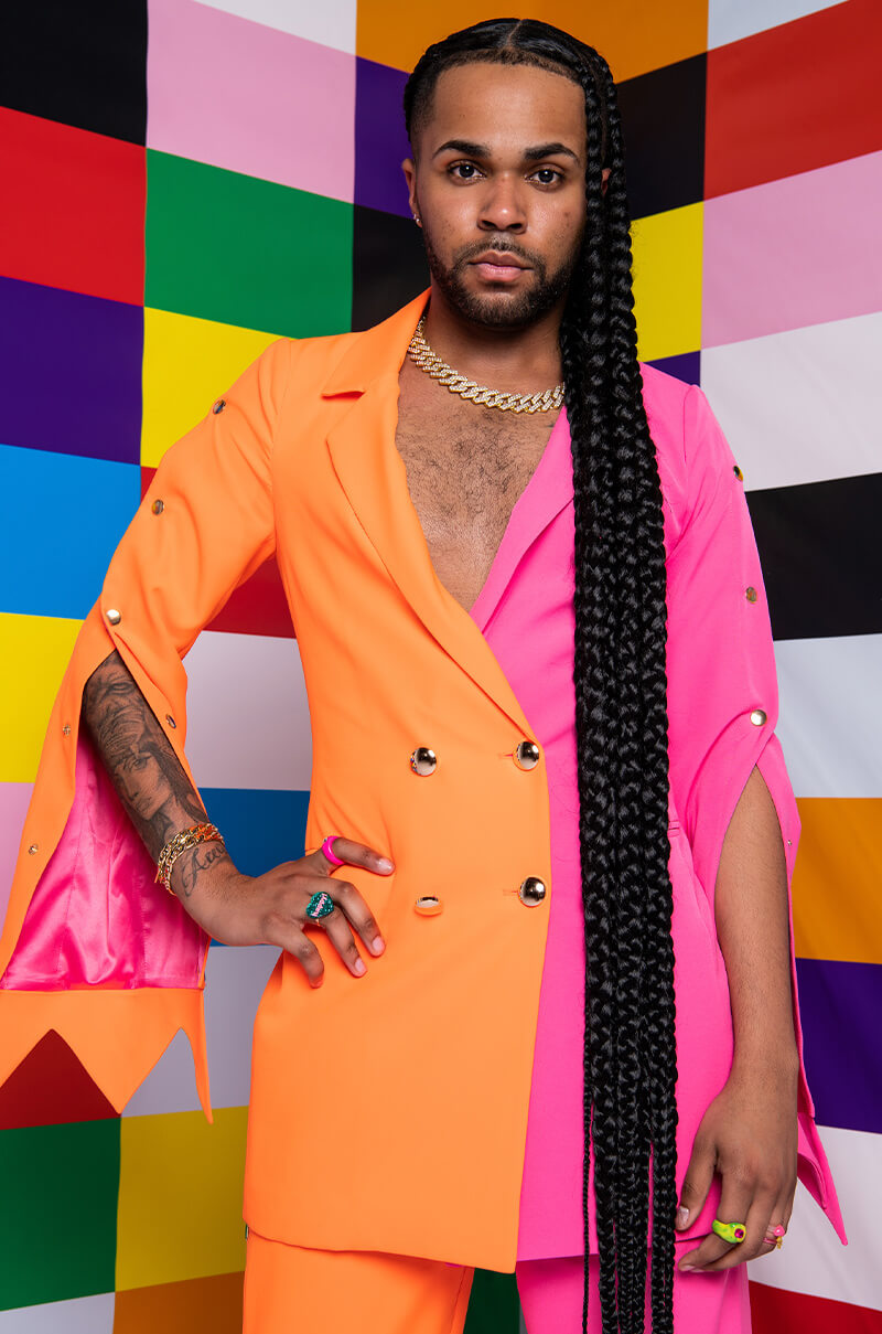 Front View I Am Me Kazjuan Two Tone Blazer