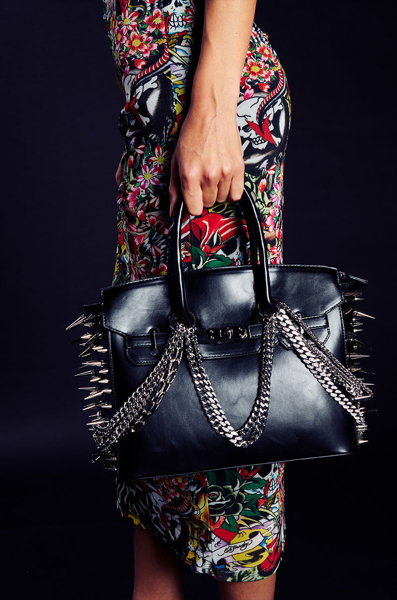 Front View I Bite Back Embellished Tote 7