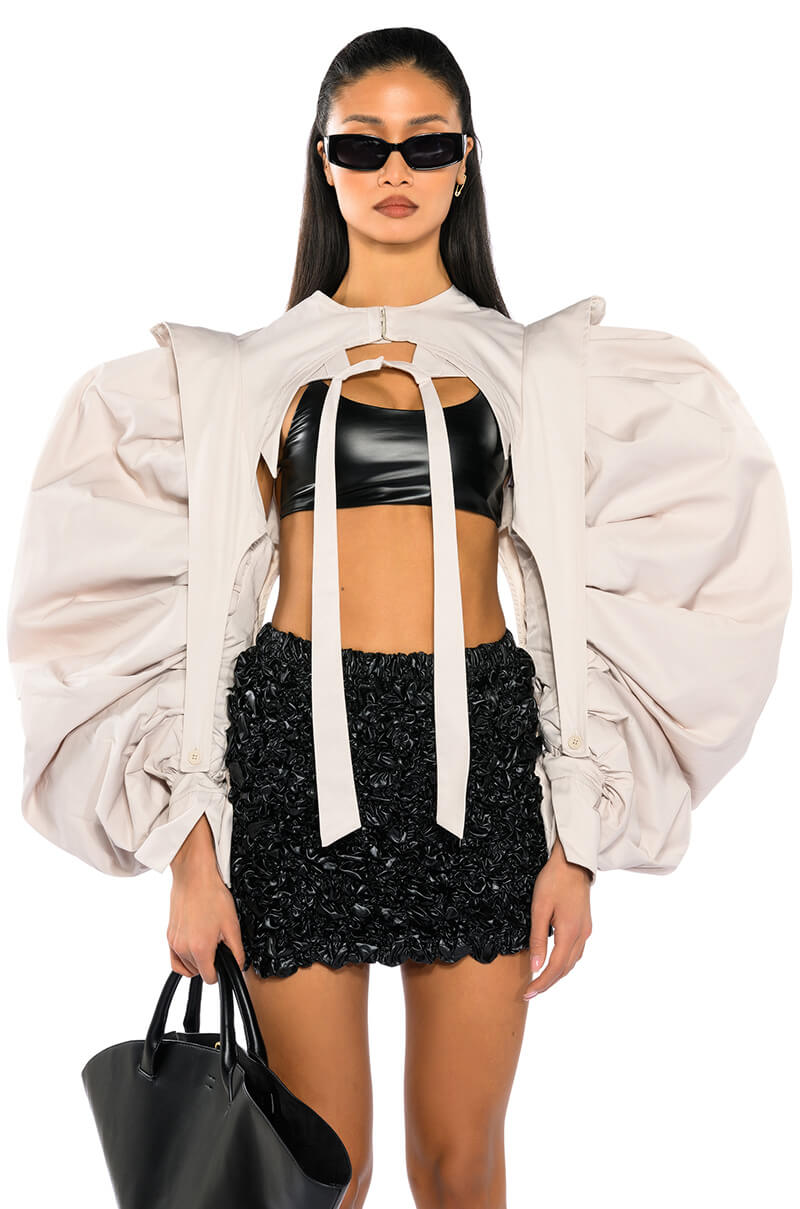 Front View I Do It On The Daily Drama Sleeve Bolero