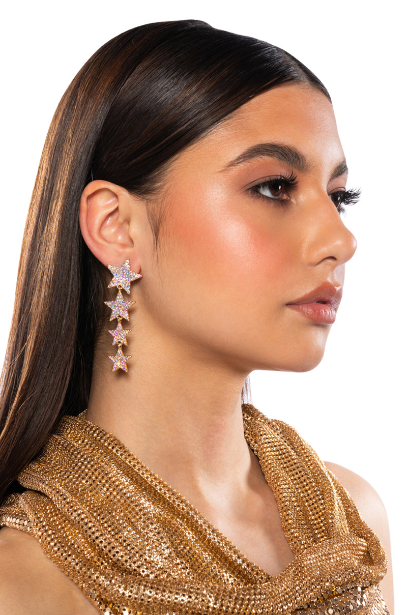 Front View I Shine Stars Earring In Gold