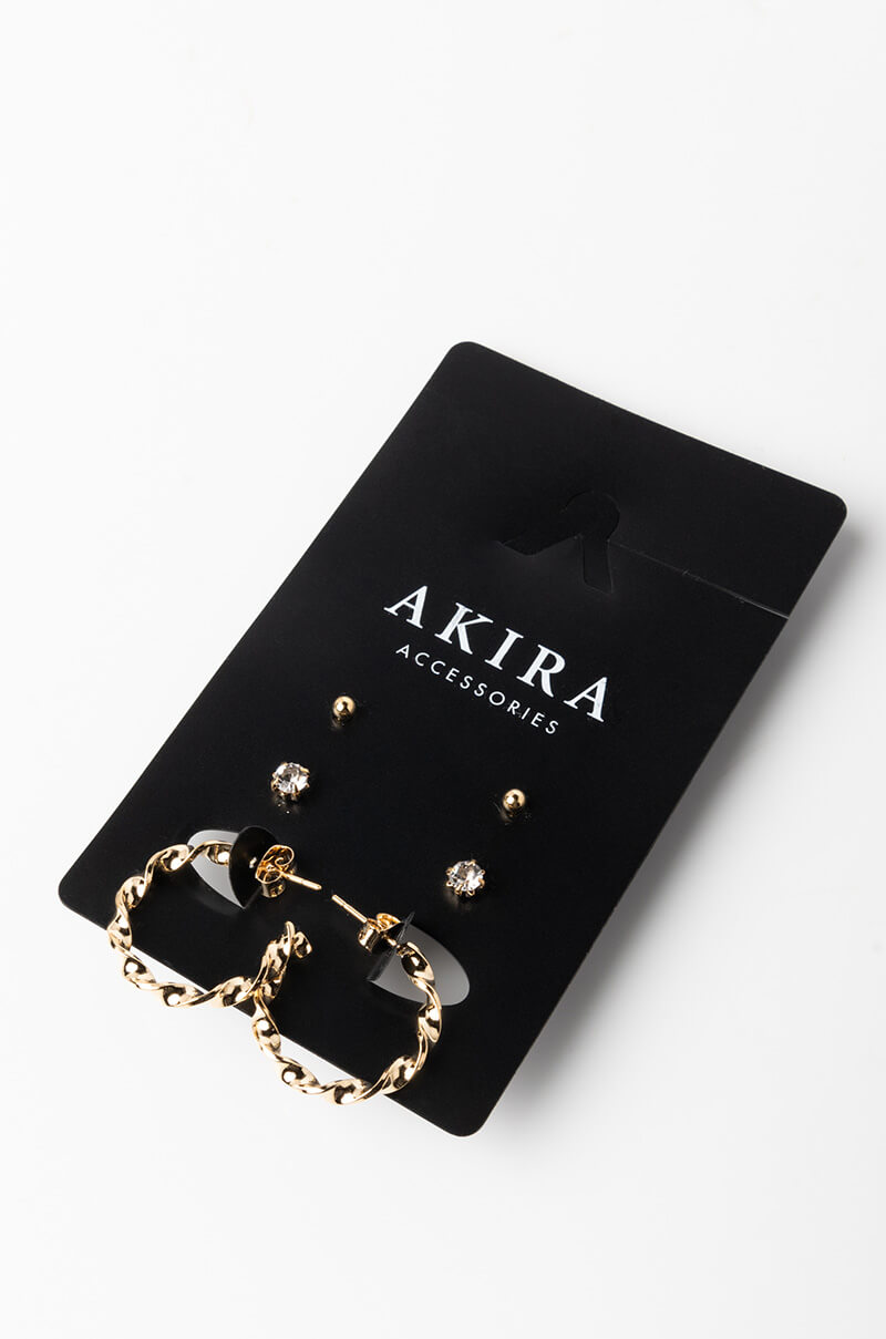 Side View I Wanna Be Your Lover Earring Stud Set in Gold