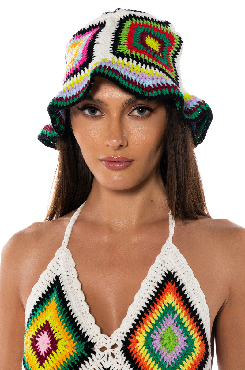 I WANNA RUN AWAY CROCHET BUCKET HAT view 0