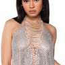 Front View Ice Queen Rhinestone Halter Top