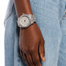 Front View Iced Out Bling Watch In Silver