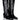 Front View Iggy Metallic Western Style Below The Knee Boot In Blackwhite