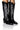 Front View Iggy Metallic Western Style Below The Knee Boot In Blackwhite