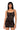 Front View Illusions Sleeveless Lace Mini Dress In Black Leopard