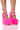 Front View Im Bossy Faux Leather Wedges In Pink