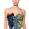 Front View Imagine Dramatic Denim Corset Top