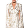 Front View Imani Brocade Cape Sleeve Blazer Dress