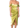 Front View Impressed By Me Satin Midi Dress