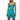 Front View In A Boss Bitch Mood Mini Dress With Ruched Front in Teal