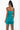 Back View In A Boss Bitch Mood Mini Dress With Ruched Front in Teal