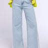 Front View In And Out Mid Rise Wide Leg Jeans