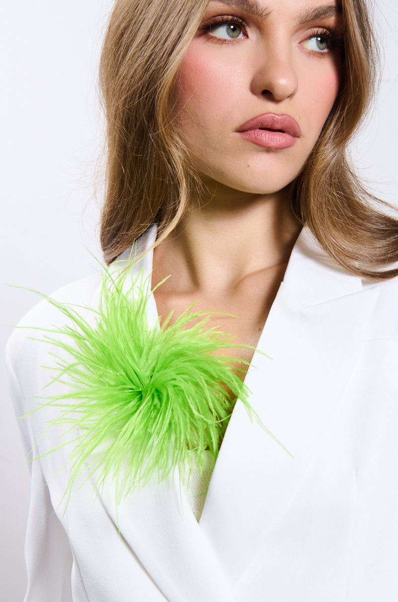 Front View In Bloom Feather Brooch 0