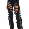 Front View In Love With The Devil Cut Out Detailed Jeans In Black