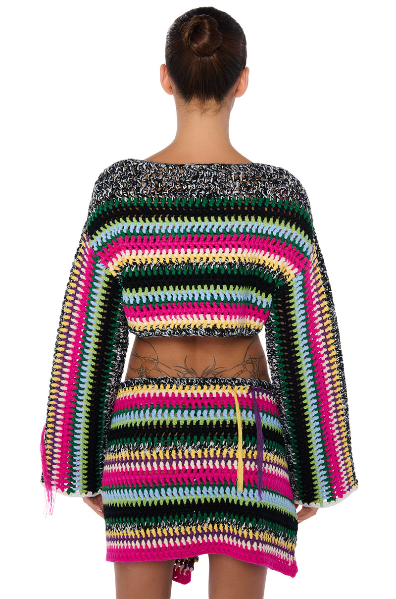 Full View In My Element Crochet Off The Shoulder Knit Top