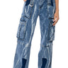 Front View In My Thoughts Ultra Baggy Cargo Jeans