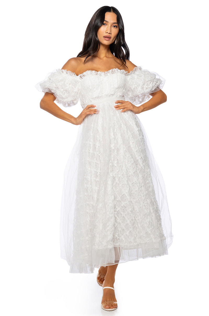 Front View In The Garden Tulle Embellished Dress