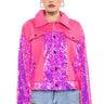 Front View In The Mood For Love Sequin Denim Jacket