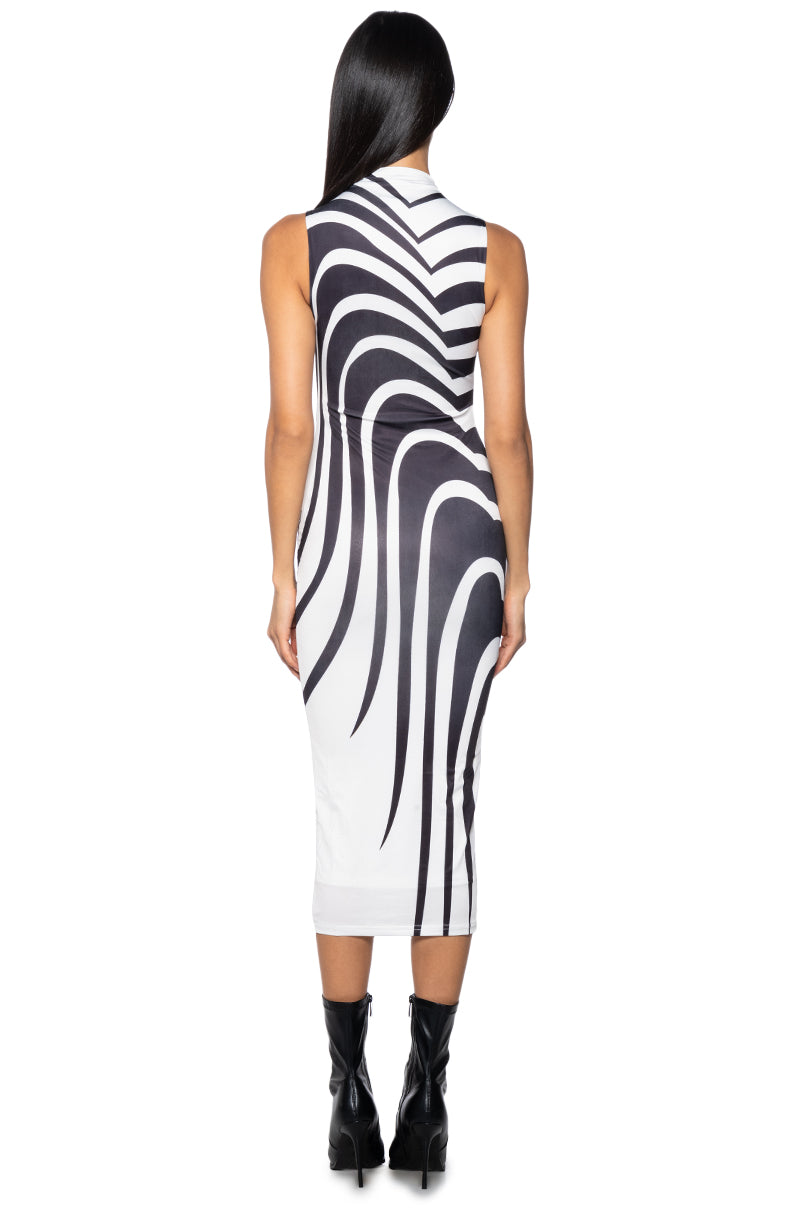 Side View In The Wild Funnel Neck Midi Dress 1