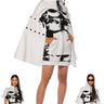 Front View In The Works Convertible Bell Sleeve Hoodie Mini Dress