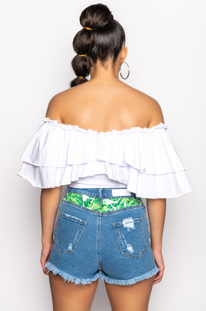 Extra View In Your Dreams Ruffle Crop Top