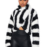 Front View In Your Eyes Long Sleeve Fuzzy Mock Neck Sweater