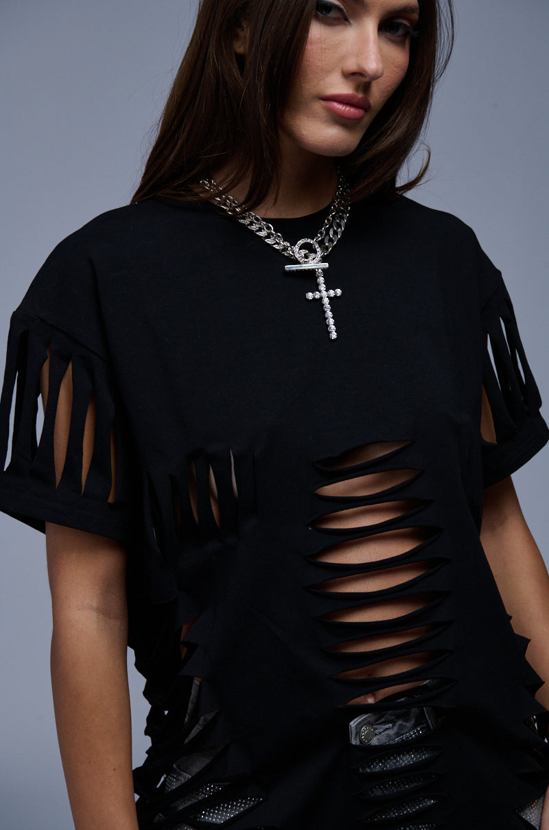 Extra View In Your Face Cutout Tee