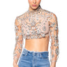 Front View In Your Glow Embellished Rhinestone Top