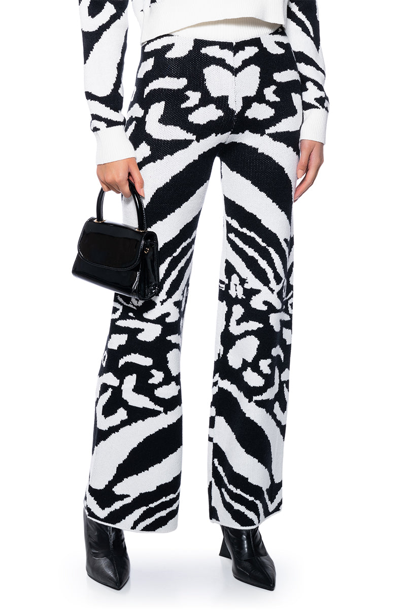 Front View Indecisive Flare Leg Knit Sweatpant