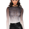 Front View Indecisive Ombre Mesh Bodysuit