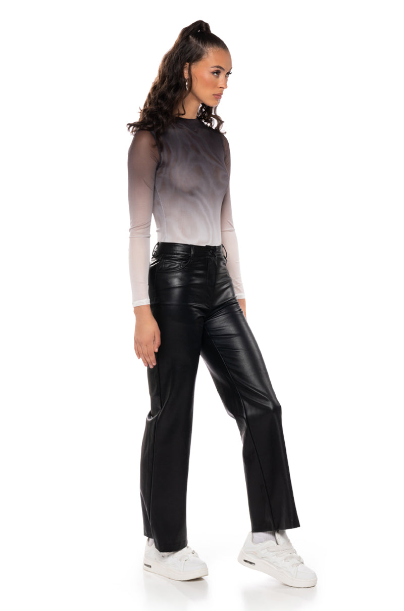 Side View Indecisive Ombre Mesh Bodysuit