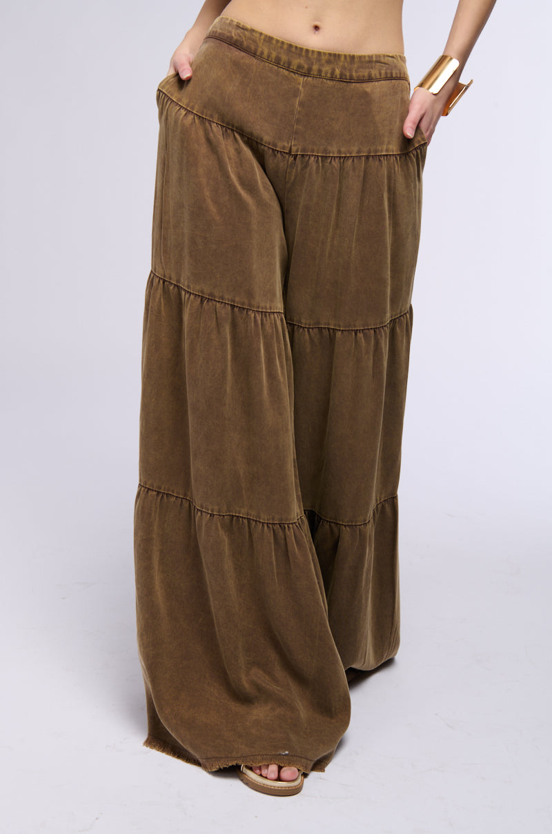INDIE WASHED TIERED WIDE LEG PANTS view 0